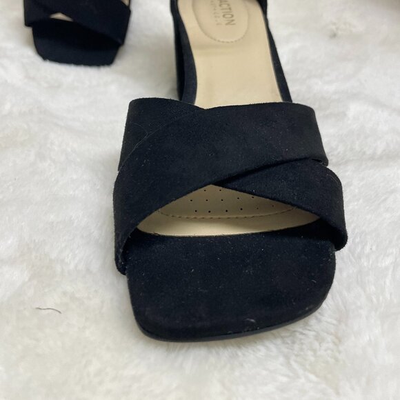 Kennth Cole Women's Black, faux suede, ankle strap, squared toe, 2" heels - Picture 7 of 10